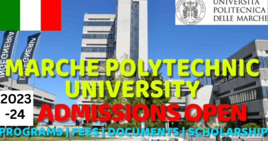 No Application Fee Marche Polytechnic University Admission 2023-24