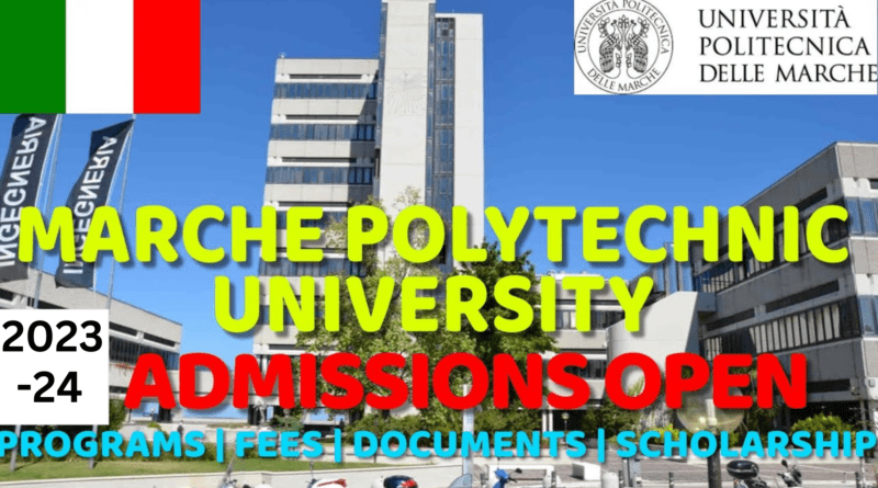 No Application Fee Marche Polytechnic University Admission 2023-24