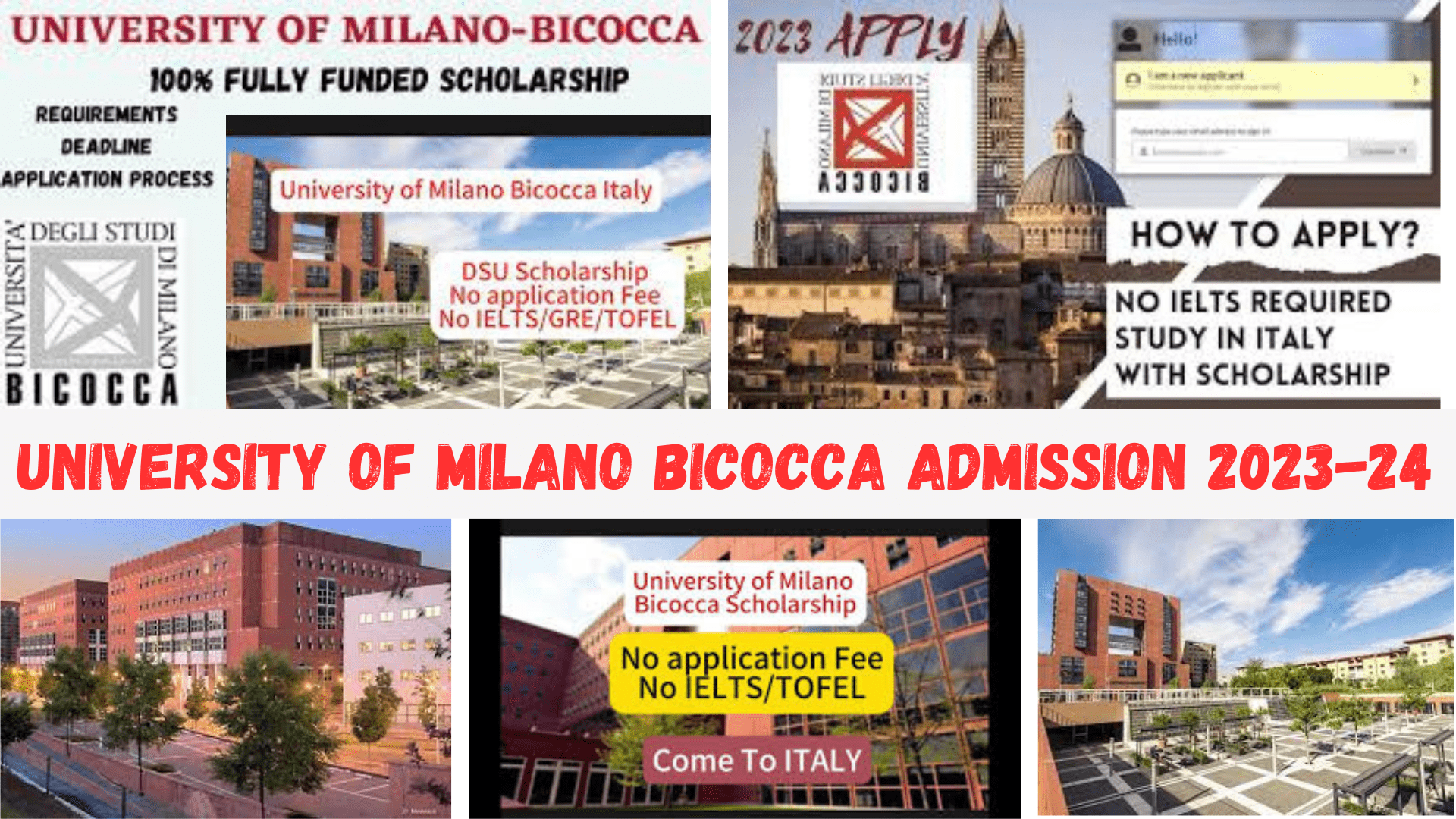 University of Milano Bicocca Admission 2023-24