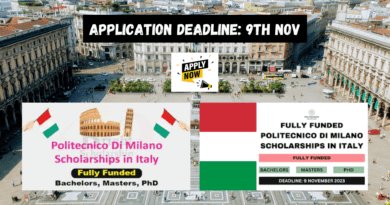 Politecnico di Milano Scholarships 2024-25 in Italy (Fully Funded)